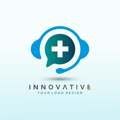 Fototapeta na wymiar Logo design for Telemedicine company