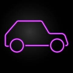 Car neon sign, modern glowing banner design, colorful trend of modern design on black background. Vector illustration.