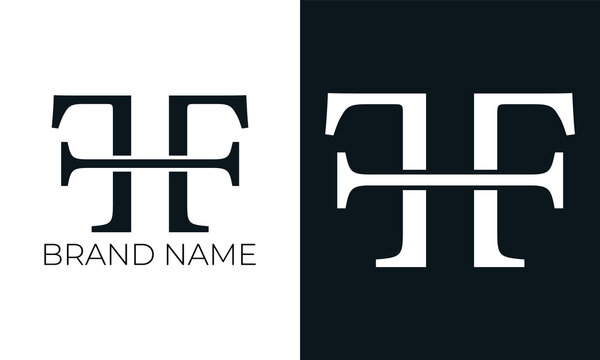 Initial letter f logo vector design template. Creative modern trendy f and h typography and black colors.