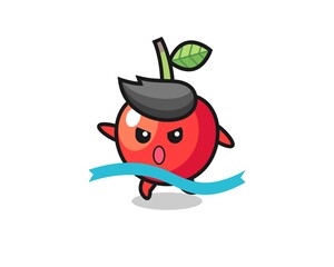 cute cherry illustration is reaching the finish