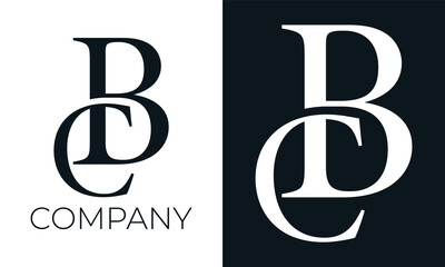 Initial letter bc logo vector design template. Creative modern trendy b and c typography and black colors.