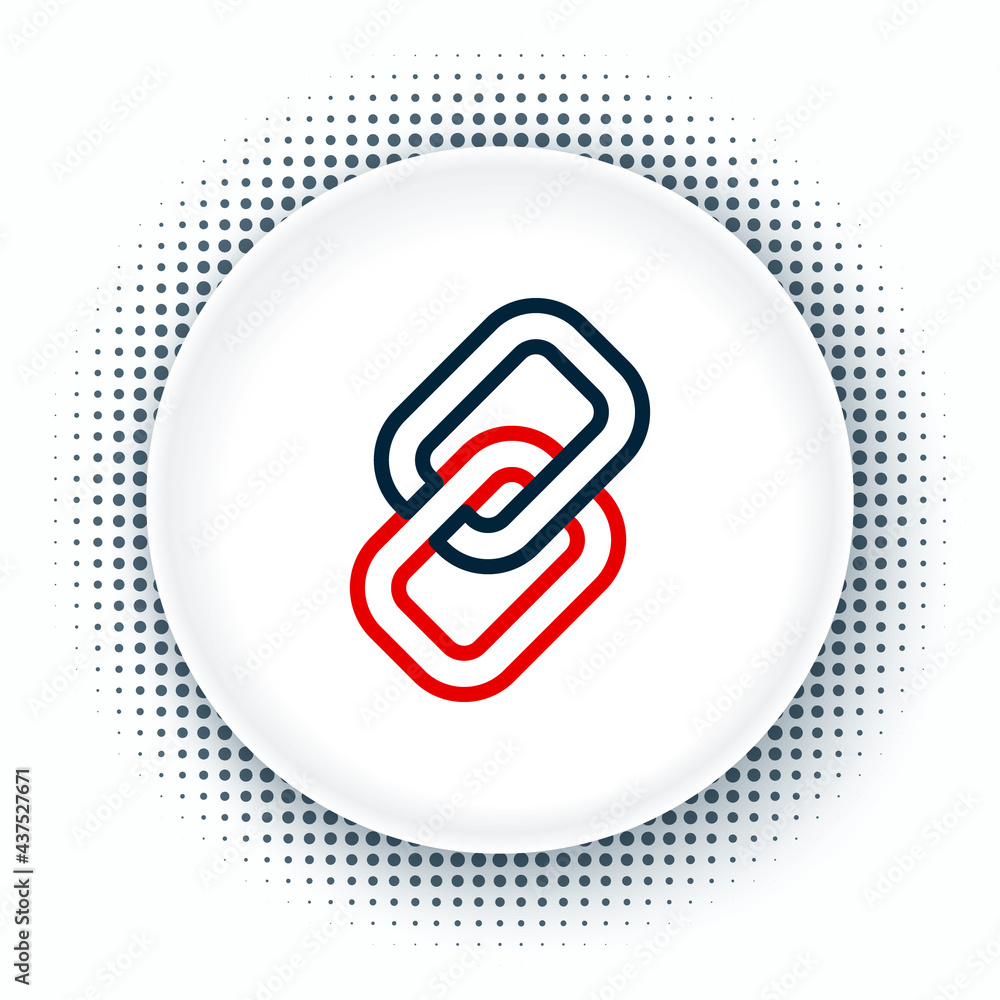 Poster line chain link icon isolated on white background. link single. hyperlink chain symbol. colorful out
