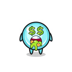 bubble character with an expression of crazy about money