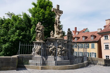 Fototapeta premium Skulptur Jesus Obere Brücke Bamberg