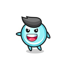 bubble cartoon with very excited pose