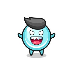 illustration of evil bubble mascot character