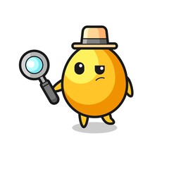 golden egg detective character is analyzing a case