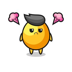 annoyed expression of the cute golden egg cartoon character