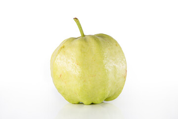 Fresh guava fruit with half isolated on white background
