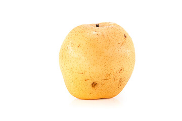Isolated pears. Two pear fruits isolated on white, clipping path
