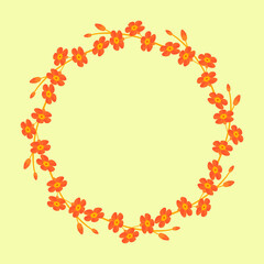 Forget-me-not flowers wreath.