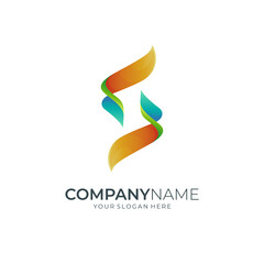 Letter S color logo template ready for use