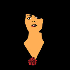 Portrait of beutiful woman in retro style