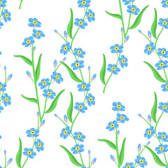 Forget-me-not flowers seamless pattern.