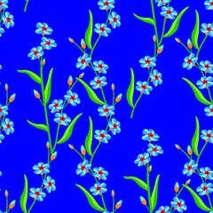 Forget-me-not flowers seamless pattern.