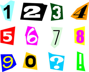 Vector illustration of the ripped numbers
