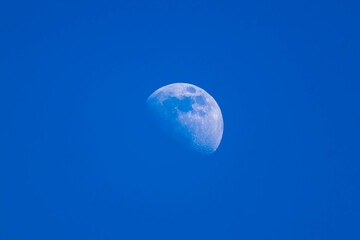 half moon with blue sky background