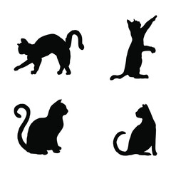 black silhouettes of cats