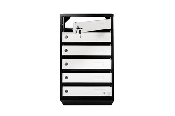 Mail boxes filled of leaflets and letters. Shallow DOF,Mailboxes and Lock in Rows at Entrance