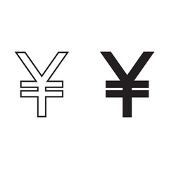 Obraz premium Japanese Yen or Chinese Yuan vector icon