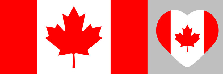 flag of Canada vector illustration set, High detailed vector flag of Canada. illustration of canada national flag. canada national flag.