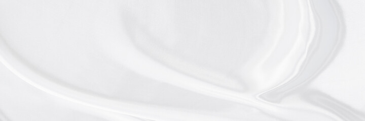 Obraz premium White gray satin texture that is white silver fabric silk panorama background with beautiful soft blur pattern natural.
