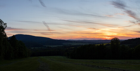 sunset in the mountains