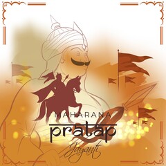 Vector illustration concept of Maharana Pratap Jayanti.
