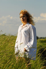 young girl on the meadow