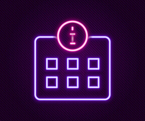 Glowing neon line Information icon isolated on black background. Colorful outline concept. Vector