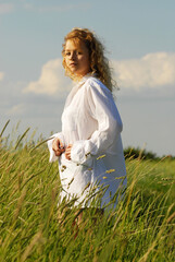 young girl on the meadow