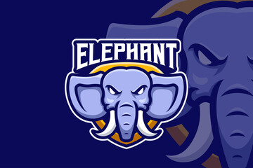 Creative Cartoon Elephant Esport Logo Mascot