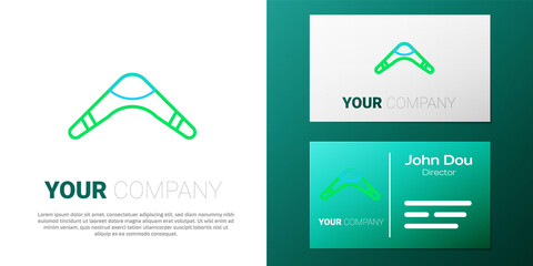 Line Boomerang icon isolated on white background. Colorful outline concept. Vector