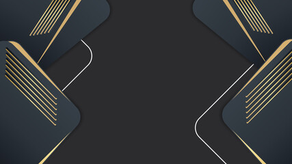 Elegant navy black gold background with overlap layer. Suit for business, corporate, institution, party, festive, seminar, and talks