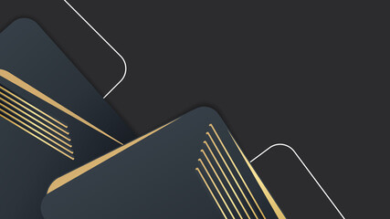 Elegant navy black gold background with overlap layer. Suit for business, corporate, institution, party, festive, seminar, and talks
