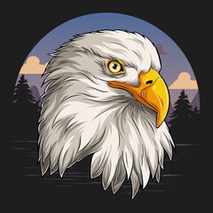 Eagle head with American flag pattern independence day veterans day 4th of July and memorial day