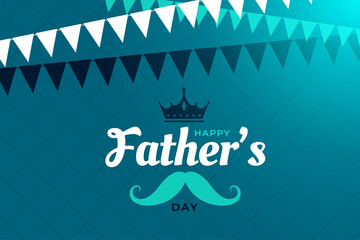 flat happy fathers day greeting design