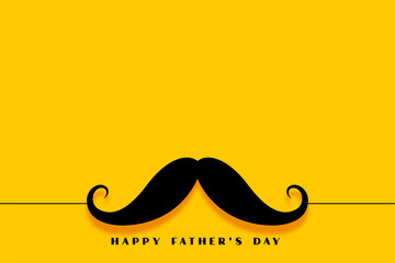 minimalist happy fathers day mustache yellow background