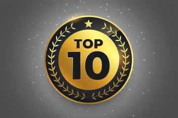 Fotobehang top 10 best award label golden badge symbol design © starlineart