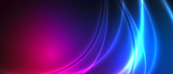 Obraz premium neon lights streak colors banner