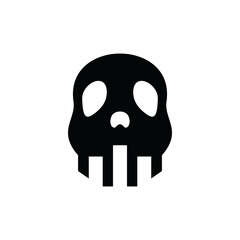 Logo Design Vector Double Meaning Combination of Skull And Building