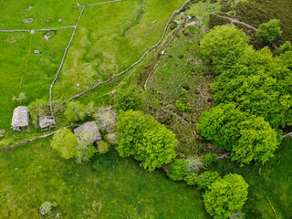 Pasiega Mountains in the north of Spain from a Drone view