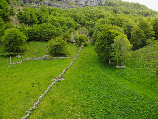 Pasiega Mountains in the north of Spain from a Drone view