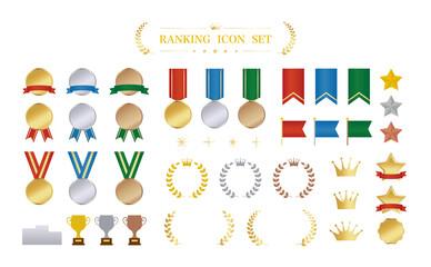ランキング　メダル　カップ　アイコン　セット