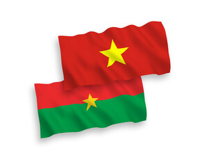 Flags of Burkina Faso and Vietnam on a white background