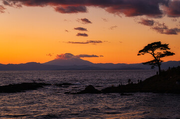 富士山と夕焼け