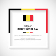 Abstract Belgium flag square frame stock illustration. Creative country frame with text for Independence day of Belgium