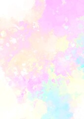 Fototapeta na wymiar 幻想的な夢かわいい虹色のキラキラ水彩テクスチャ背景 
