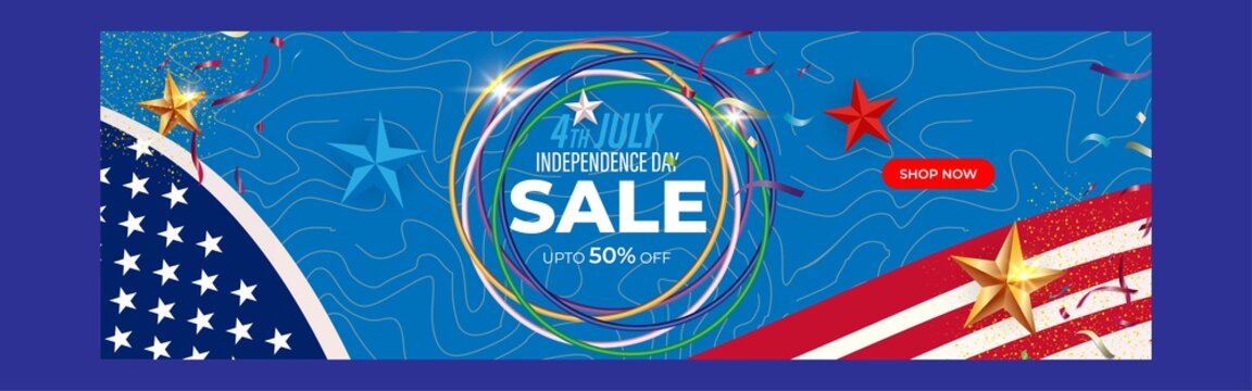vector illustration for US independence sale banner-4thJuly