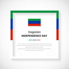 Abstract Dagestan flag square frame stock illustration. Creative country frame with text for Independence day of Dagestan